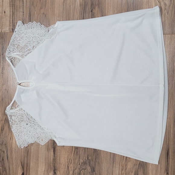Say What? Tops - NWOT Say What white lace blouse Size 1X